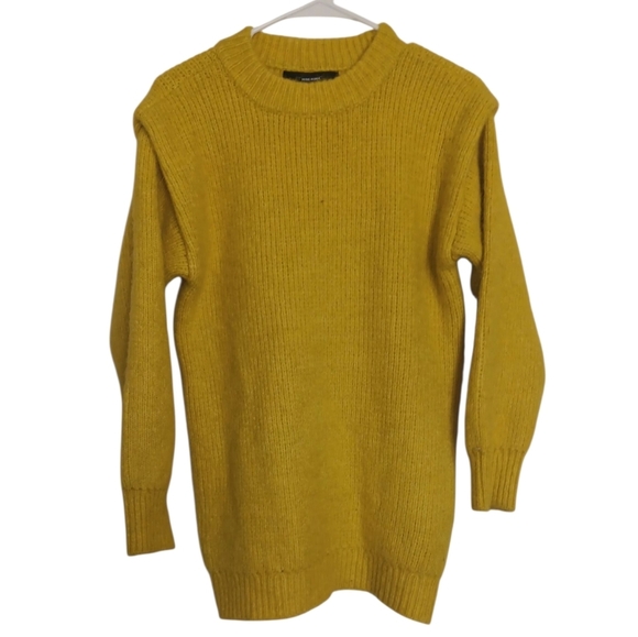 Vero Moda Chartreuse Daisy Shoulder Sweater Crewneck Size Small - Picture 1 of 6